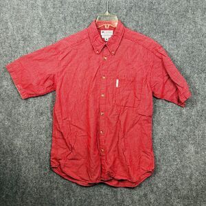Columbia Sports Gear Mens Large Red Plaid Short Sleeve Button Down Shirt